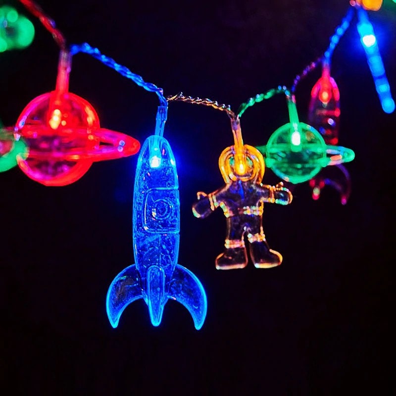 Astronaut Spaceship Rocket String Lights LED Fairy Lights | Etsy