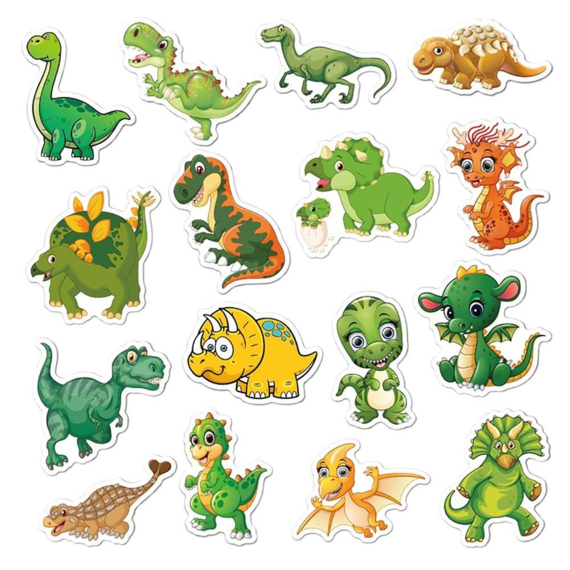 Cute Cartoon Dinosaur Stickers Waterproof 50 stickers Etsy