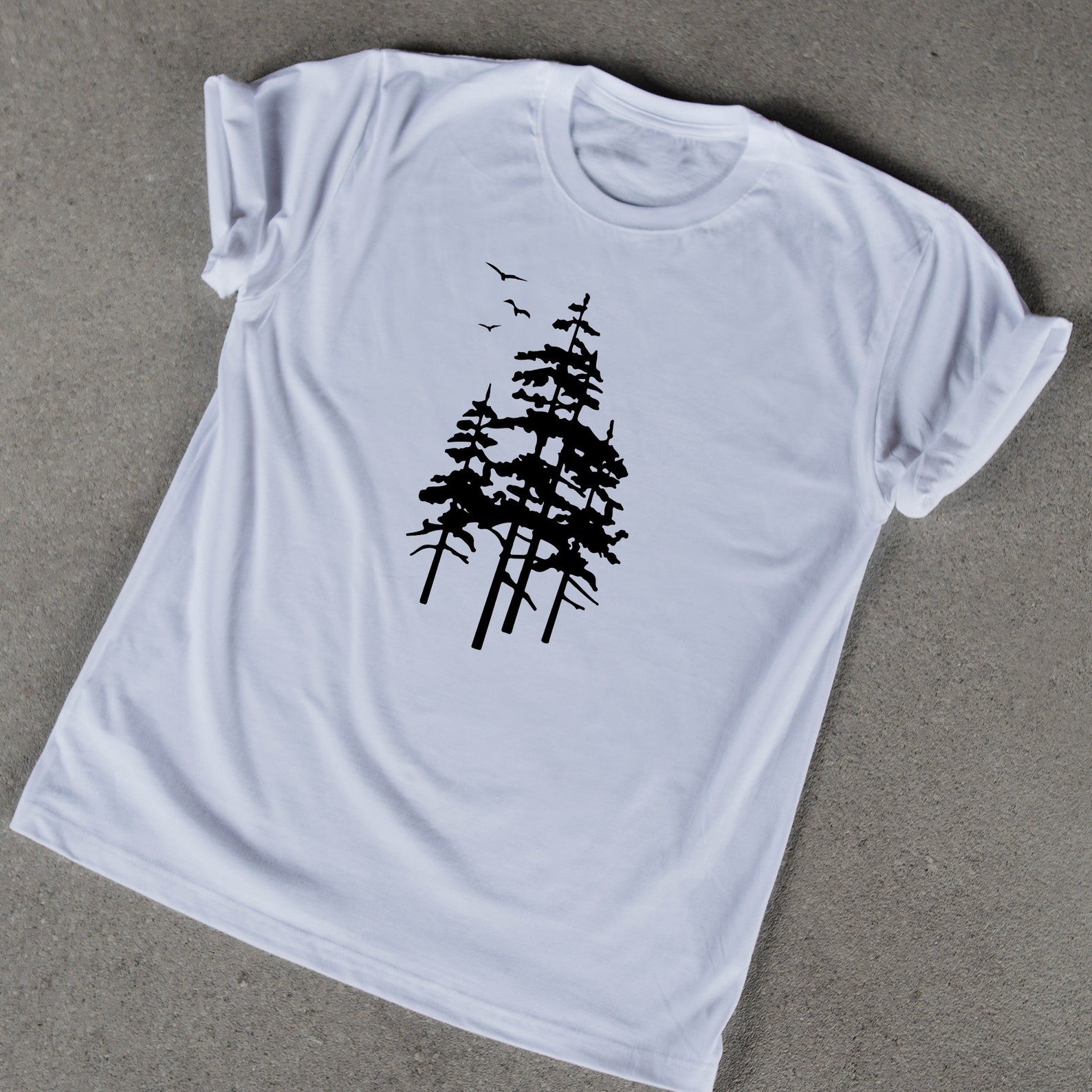 Pine Tree Shirt / Forest Illustration Tshirt / Pine Tree | Etsy