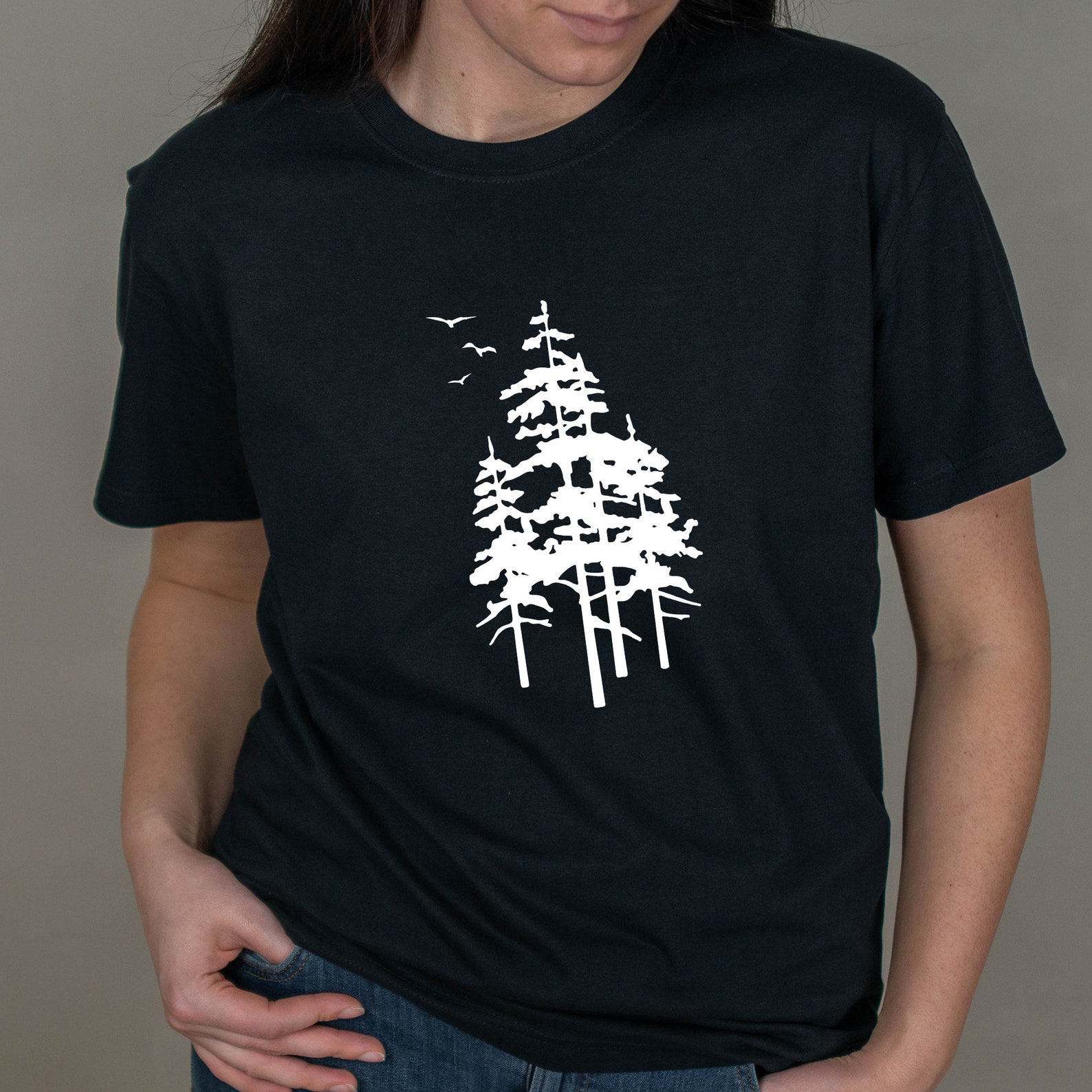 Pine Tree Shirt / Forest Illustration Tshirt / Pine Tree | Etsy