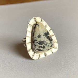Large White Buffalo Turquoise Ring
