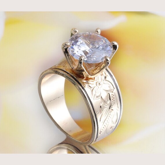 Plumeria engagement rings sale