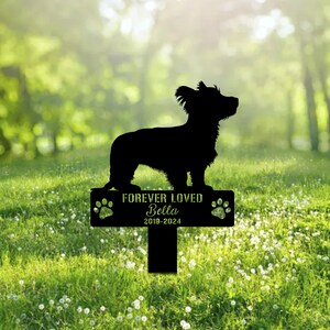 Custom Skye Terrier Dog Metal Memorial Garden Stake Personalized Pet Grave Marker Name Sign Remembrance Stake Decor Sympathy Dog Loss
