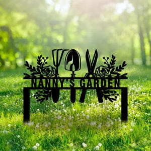 Custom Garden Name Metal Sign Personalized Garden Sign With Stake Porch Decor Garden Decoration Metal Yard Art Mother Mom Grandma Gardener