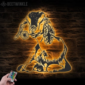 Zabawny metalowy napis na ścianę z motywem koziego domu, LED, znak z kozią farmą, dekoracja do domu, dekoracja pokoju dziecięcego, farmer, parapetówka, prezenty świąteczne i urodzinowe