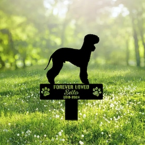 Custom Bedlington Terrier Metal Memorial Garden Stake Personalized Pet Grave Marker Name Sign Remembrance Stake Decor Sympathy Dog Loss Gift