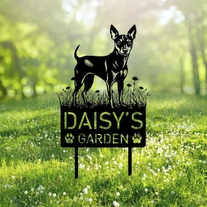 Custom Manchester Terrier Dog Metal Memorial Garden Stake Personalized Pet Grave Marker Name Sign Remembrance Stake Decor Sympathy Loss