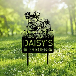 Custom Cesky Terrier Metal Memorial Garden Stake Personalized Pet Grave Marker Name Sign Remembrance Stake Decor Dog Loss Christmas