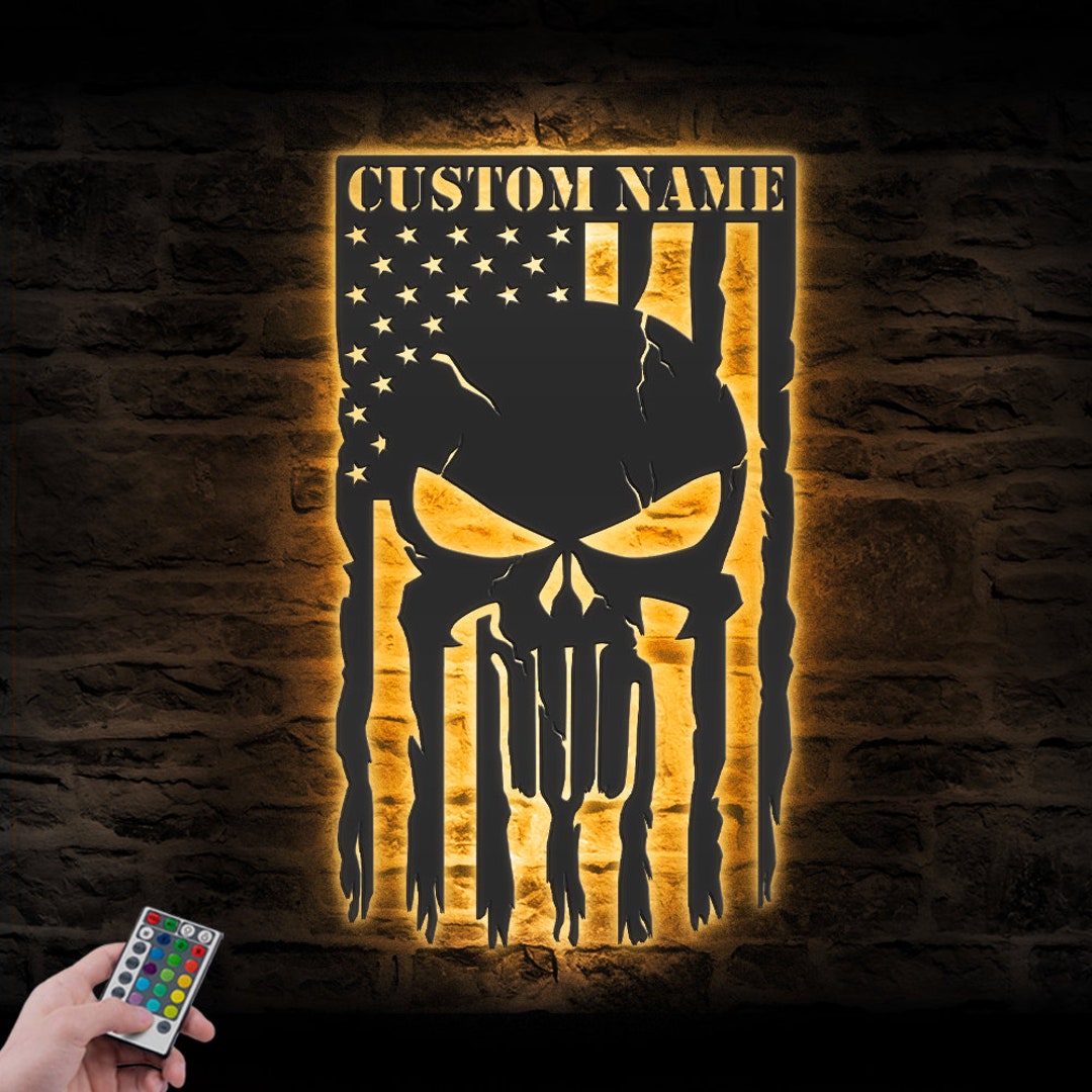 Kiwistar - Adesiva Per Auto - US Punisher Skull 14 X 10 Cm-Verde