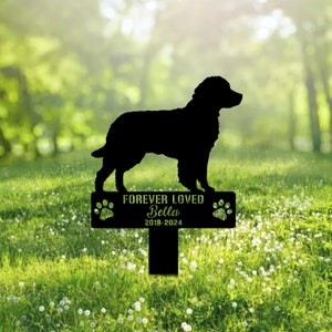 Custom American Water Spaniel Metal Memorial Garden Stake Personalized Pet Grave Marker Name Sign Remembrance Stake Decor Sympathy Dog Loss