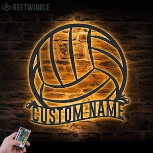 Custom Water Polo Ball Metal Wall Art LED Light Personalized Player Name Sign Home Decor Nursery Decoration Man Cave Birthday Christmas Gift