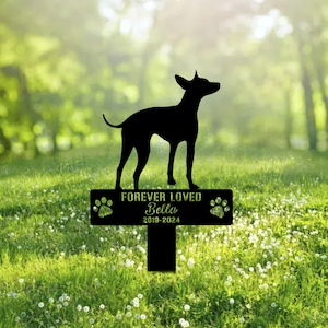 Custom Hairless Terrier Metal Memorial Garden Stake Personalized Pet Grave Marker Name Sign Remembrance Stake Decor Sympathy Dog Loss Gift