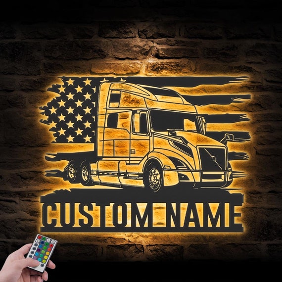 Personalized Semi Truck Sign Trucker Gifts Truck Driver Custom Metal Sign  Birthday Gifts Dad Gifts - Custom Laser Cut Metal Art & Signs, Gift & Home  Decor