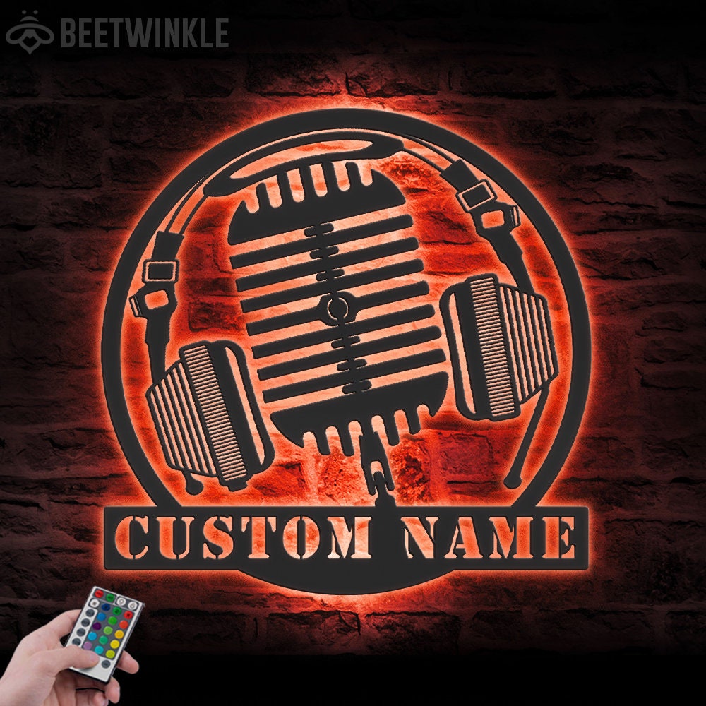 Custom Music Audio Studio Metal Wall Art LED Light
