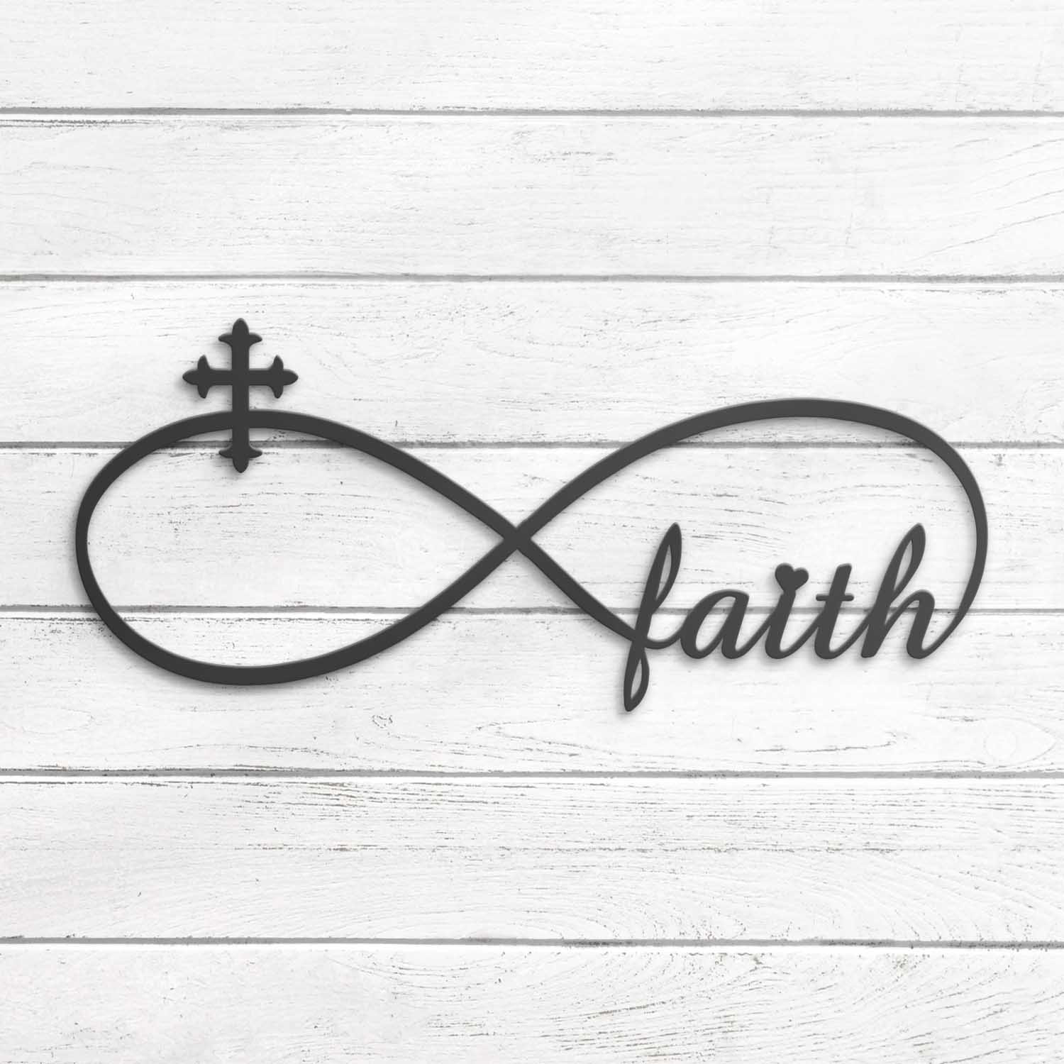 Infinity Jesus Faith Infinity Loop Knot With Cross Metal Wall Art LED Light Christ ...