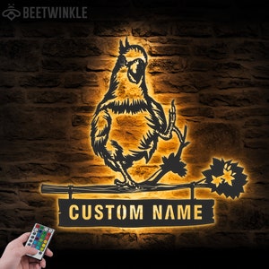Custom Cockatoo Metal Wall Art LED Light Personalized Wildlife Parrot Lover Name Sign Home Decor Pet Bird Cacatuidae Decoration Birthday