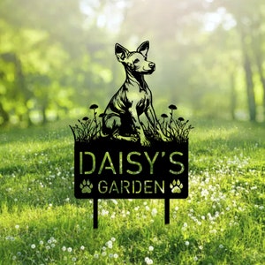 Custom American Hairless Terrier Metal Memorial Garden Stake Personalized Pet Grave Marker Name Sign Remembrance Stake Decor Dog Loss Xmas