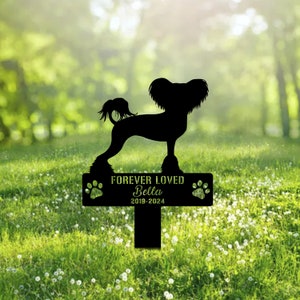 Custom Cesky Terrier Dog Metal Memorial Garden Stake Personalized Pet Grave Marker Name Sign Remembrance Stake Decor Sympathy Dog Loss