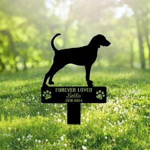 Custom American Foxhound Metal Memorial Garden Stake Personalized Pet Grave Marker Name Sign Remembrance Stake Decor Sympathy Dog Loss