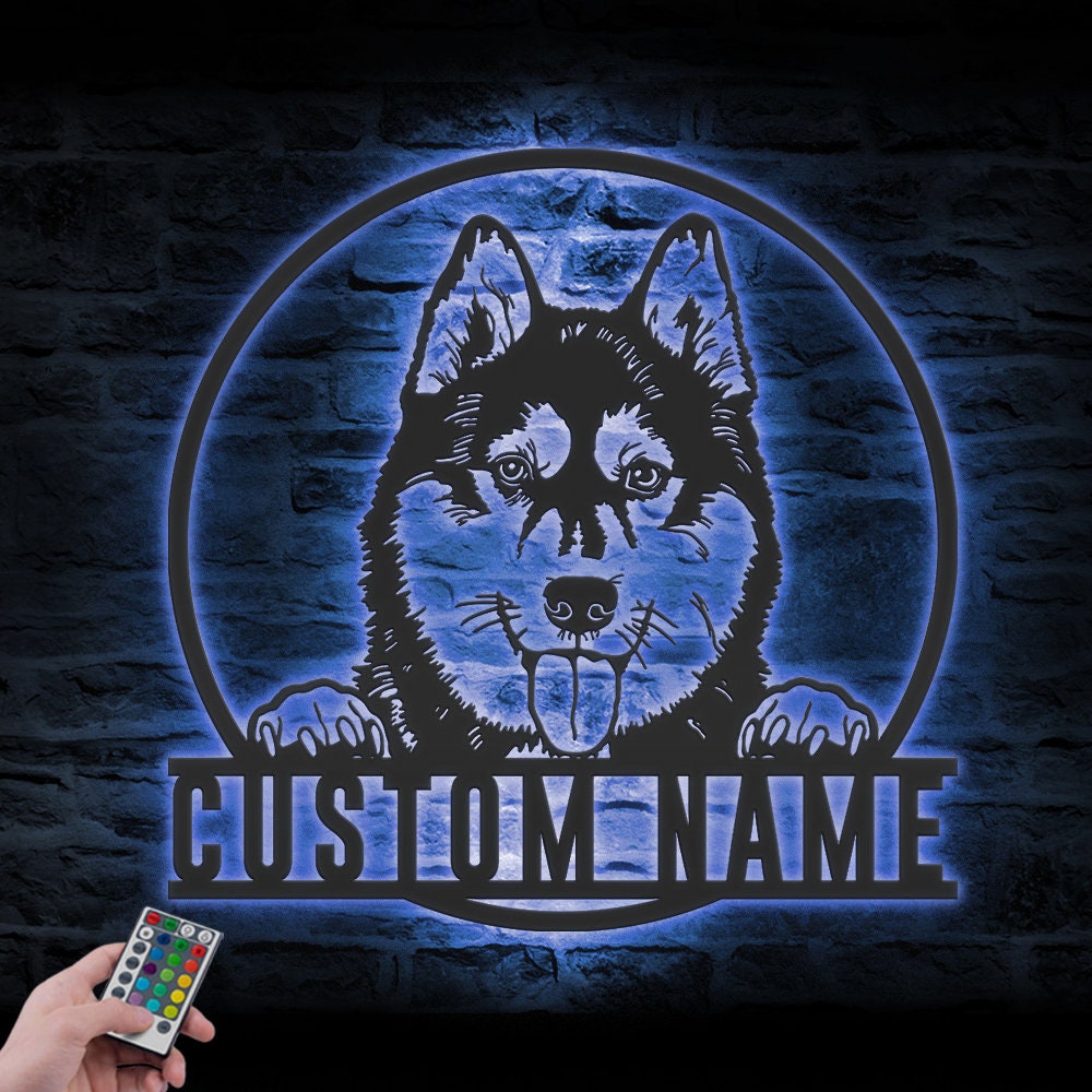Metall-Warnschild 'Sibirischer Husky' – 30,5 X 20 Cm Aluminium, Mit Optionalen Befestigungslöchern (SBH 06 T1)