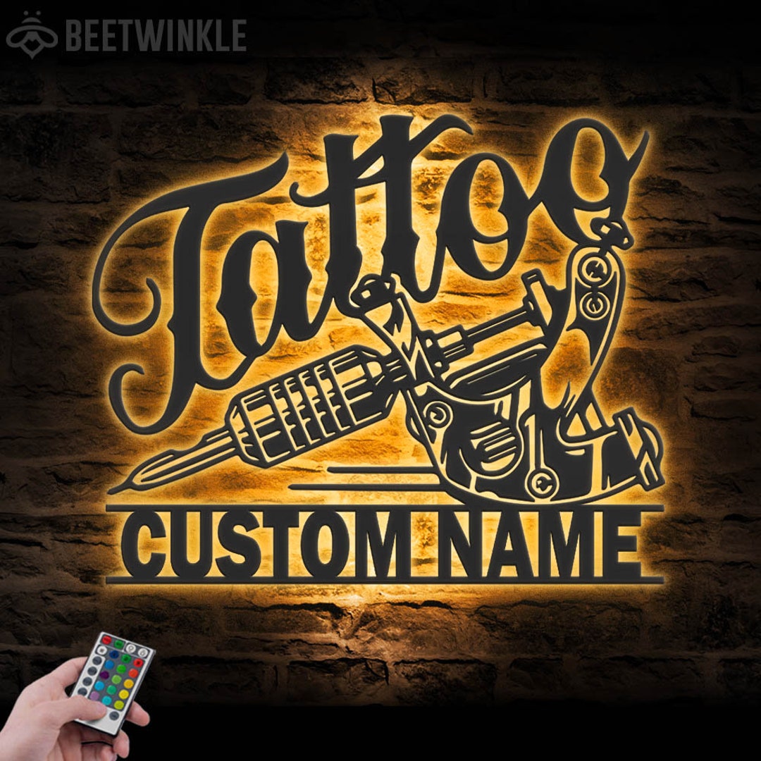 Personalized Tattoo Artist Metal Sign Ink Studio Name Sign Machine Shop  Decor Tattoo Lover Gifts - Custom Laser Cut Metal Art & Signs, Gift & Home  Decor