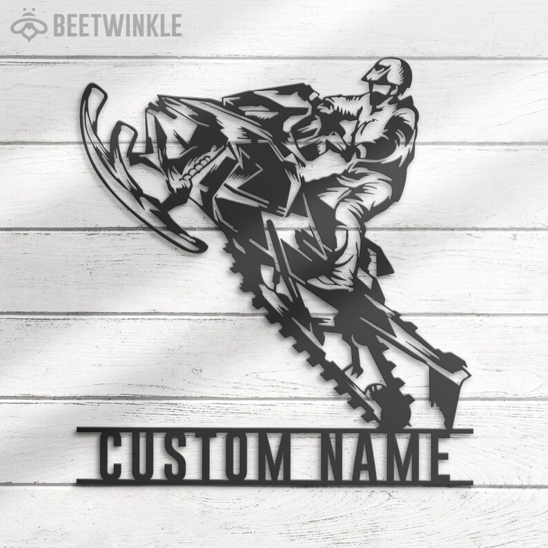 Custom Snowmobile Metal Wall Art LED Light Personalized Etsy