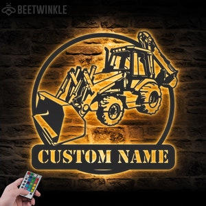 Custom Tractor Driver Metal Wall Art LED Light Personalized Farm Tractor Name Sign Home Decor Farm Truck Decoration Birthday Christmas Gifts