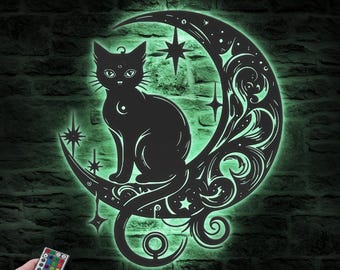 Gatto Sulla Luna Acchiappasole - Ornamento Commemorativo Per Animali, Decorazione Casa E Giardino - Foto 8