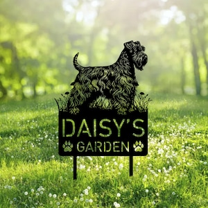 Custom Cesky Terrier Dog Metal Memorial Garden Stake Personalized Pet Grave Marker Name Sign Remembrance Stake Decor Sympathy Dog Loss