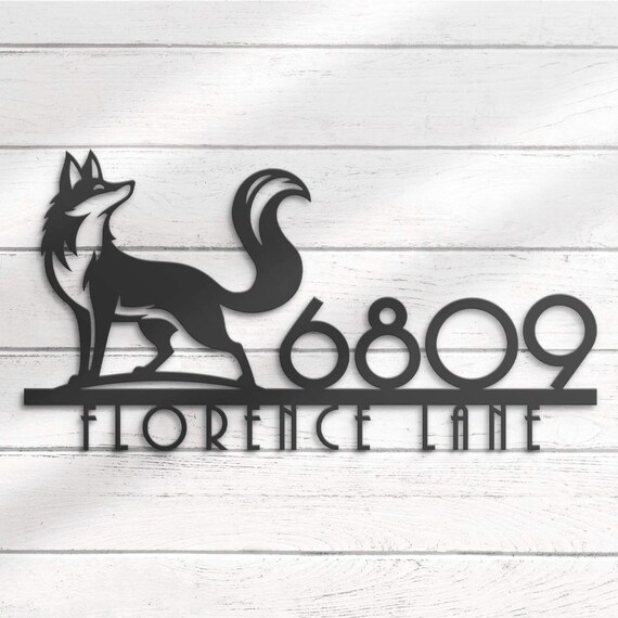 Custom Deer Hunting House Number Metal Address Sign, Custom House Number Metal Metal Name Sign