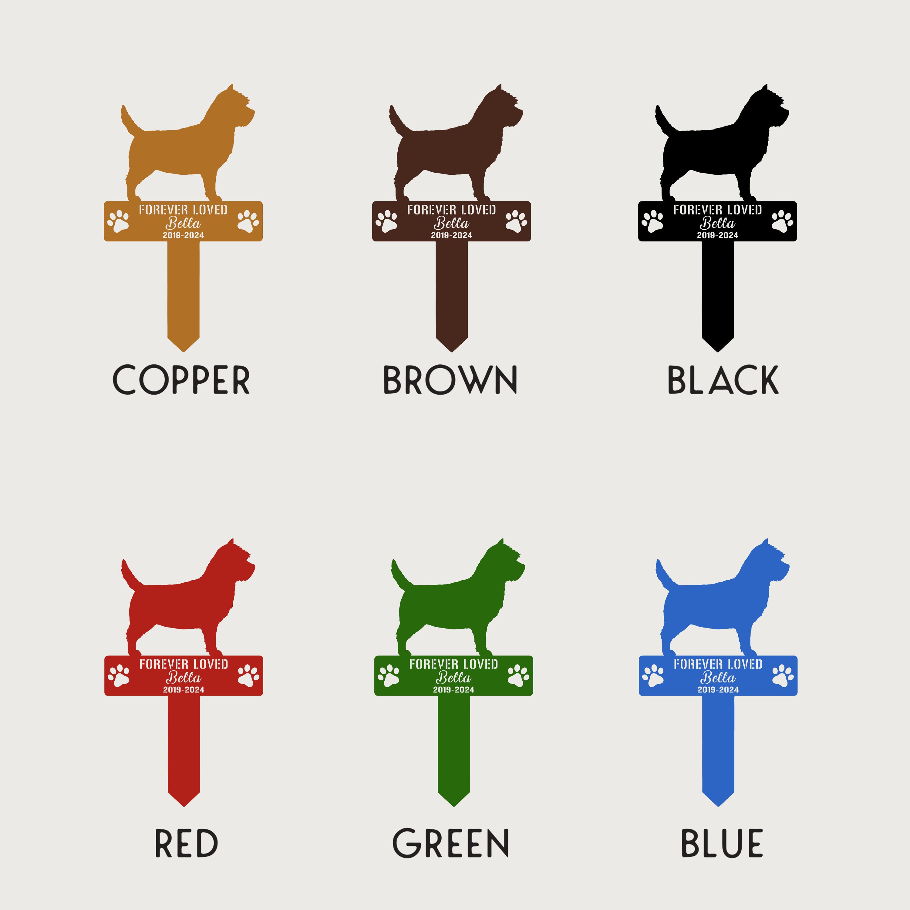 Custom Address Number Cairn Terrier Dog Metal Garden Sign, Cairn