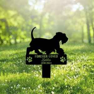 Custom Cesky Terrier Dog Metal Memorial Garden Stake Personalized Pet Grave Marker Name Sign Remembrance Stake Decor Sympathy Dog Loss