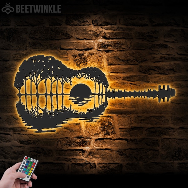 Sunset Guitar Art Etsy