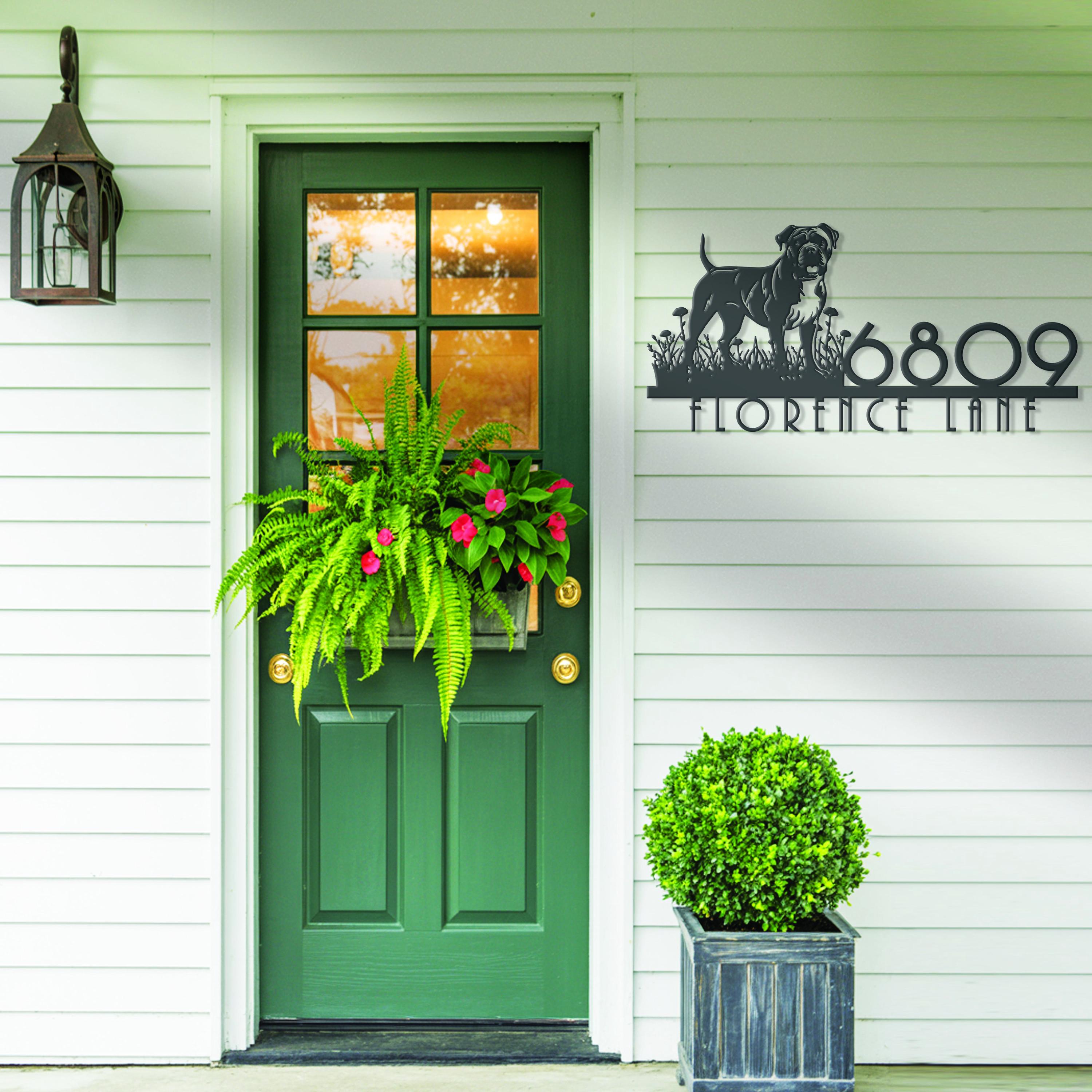 カスタムアメリカンブルドッグハウスナンバーメタルアドレスサイン