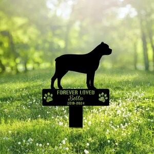 Custom Staffordshire Terrier Metal Memorial Garden Stake Personalized Pet Grave Marker Name Sign Remembrance Stake Decor Sympathy Dog Loss