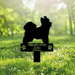 Custom Biewer Terrier Metal Memorial Garden Stake Personalized Pet Grave Marker Name Sign Remembrance Stake Decor Sympathy Dog Loss Gift