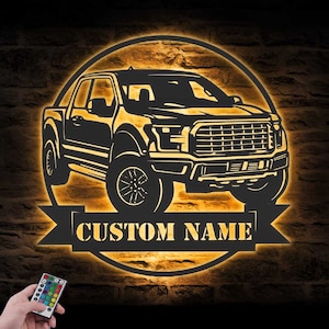 Custom Garage Metal Wall Art LED Light Personalized Classic Muscle Car Name Sign Home Decor Mechanic Repair Decoration Repairman Birthday