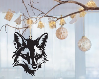 Fox Head Metal Ornament  Fox Sign Fox Christmas Ornament Christmas Tree Ornaments Fox Ornament Animal Ornament Fox Lover Christmas Birthday