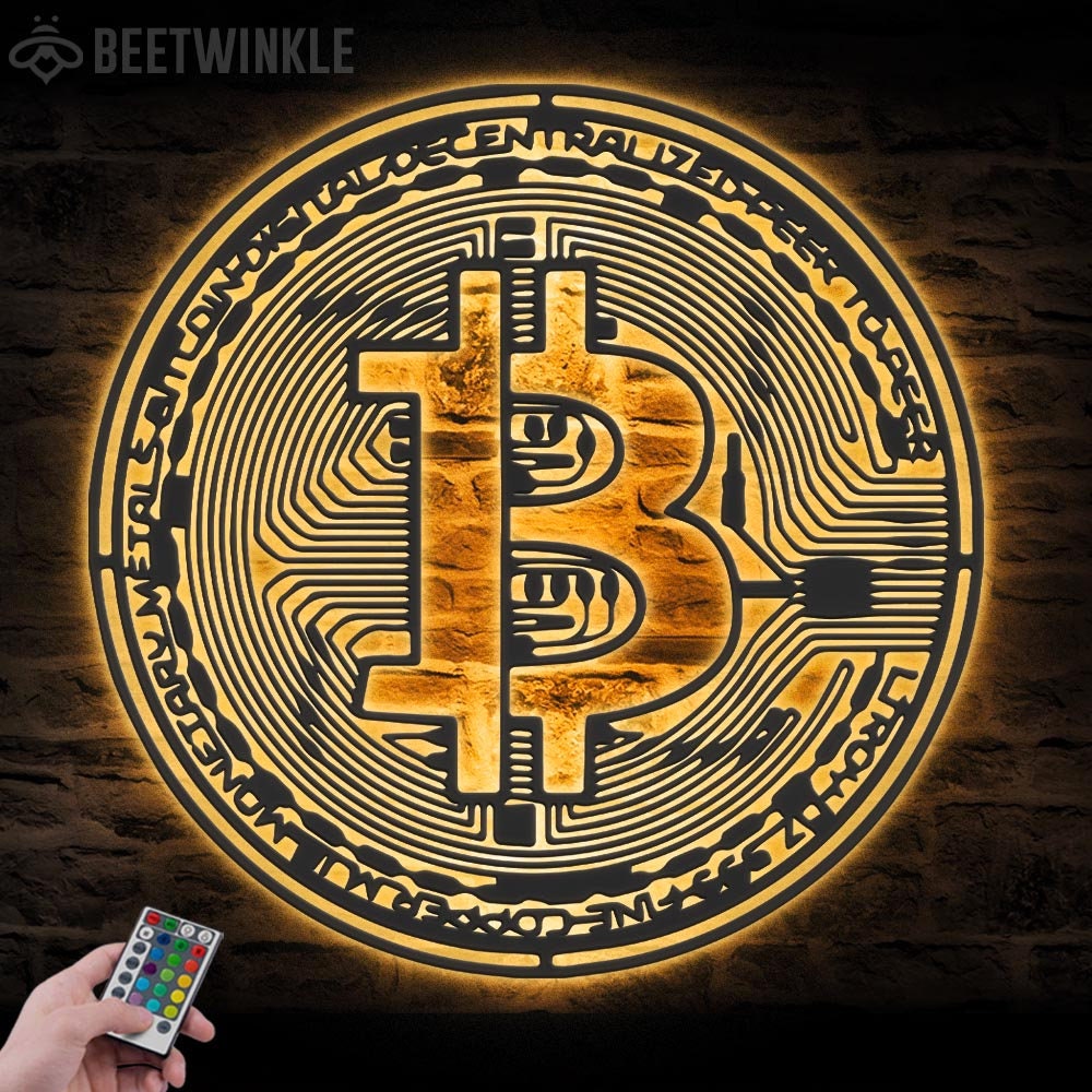 Digital Bitcoin Metall Wand Kunst LED-Lichter Krypto-Währung Zeichen  Wohnkultur Münze BTC Finangestellte Bürodekoration Einweihungsparty  Geburtstag Weihnachten - Etsy Österreich
