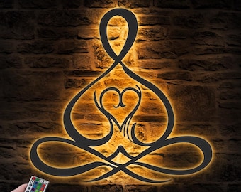 Celtic Motherhood Symbol Metal Wall Art LED Light Mother with Child Sign Home Decor Kids Nursery Decoration Celtic Knot Mother's Day Gift