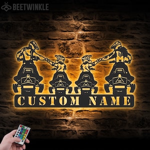 Custom Family Snowmobile Metal Wall Art LED Light Personalized Ski-Doo Name Sign Home Decor Motor Sled Biker Decoration Birthday Xmas Gifts