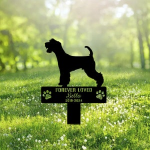 Custom Lakeland Terrier Dog Metal Memorial Garden Stake Personalized Pet Grave Marker Name Sign Remembrance Stake Decor Sympathy Dog Loss