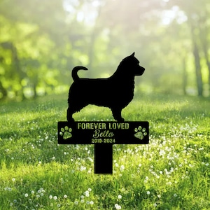 Custom Australian Terrier Metal Memorial Garden Stake Personalized Pet Grave Marker Name Sign Remembrance Stake Decor Sympathy Dog Loss