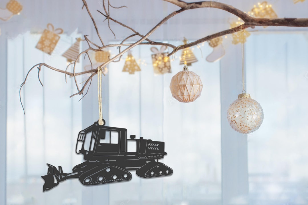 Snowcat Metal Ornament Tracked Snow Vehicles Sign Piste Machines