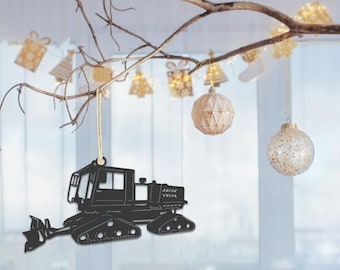 Snowcat Metal Ornament Tracked Snow Vehicles Sign Piste Machines Snowmobile Piste Bashers Christmas Ornament Christmas Tree Ornaments Gift
