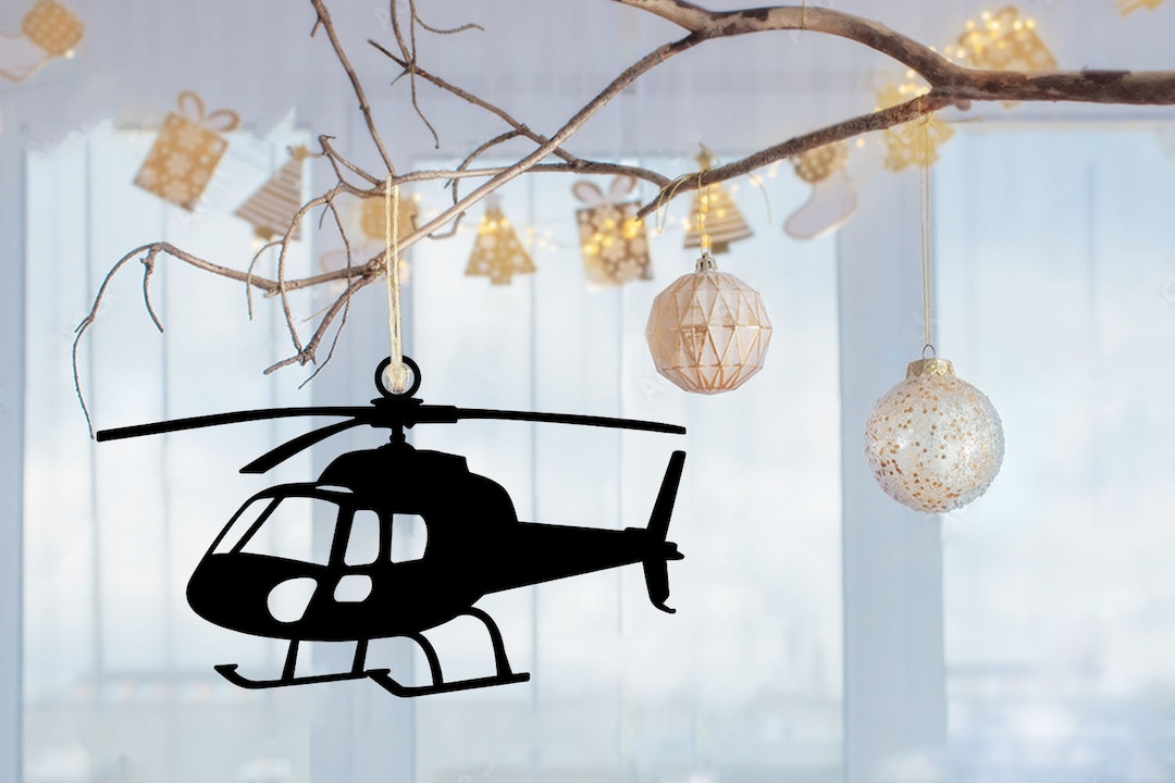 Helicopter Airplane Metal Ornament Helicopter Sign Helicopter Christmas