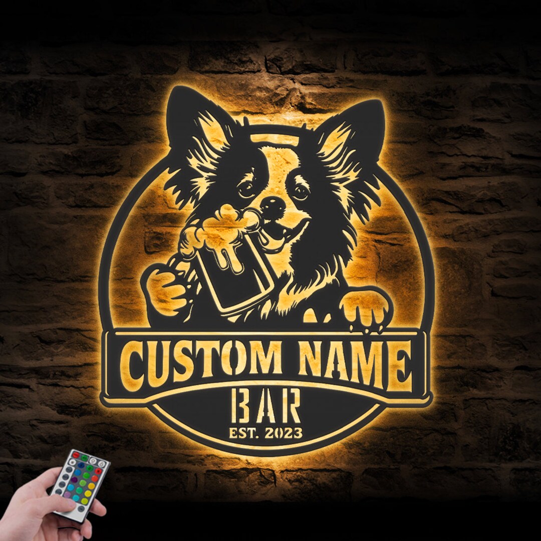 Custom Continental Toy Thirsty Beer Pub Metal Wall Art LED Light ...