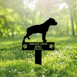 Custom Pitbull Dog Metal Memorial Garden Stake Personalized Pet Grave Marker Name Sign Remembrance Stake Decor Sympathy Dog Loss Christmas