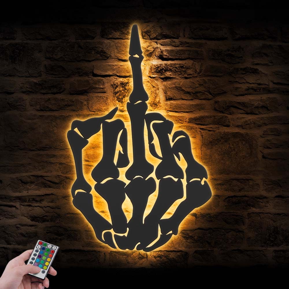 F*#k You LED Neon Sign Funny Up Your Middle Finger Lighting Mantra Rude Wall