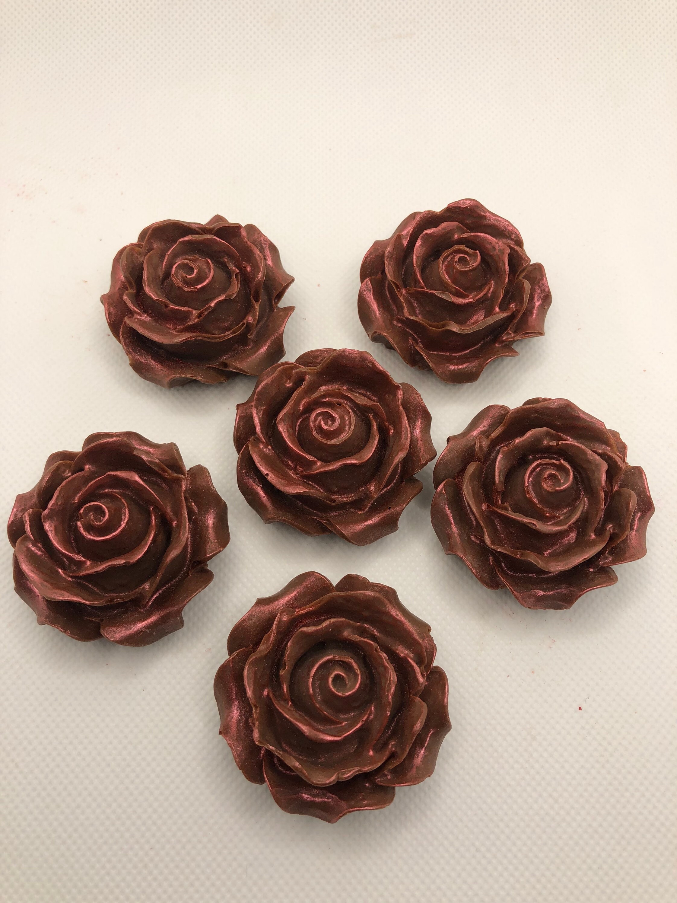 6 Chocolate Roses Cake Decoration Etsy UK